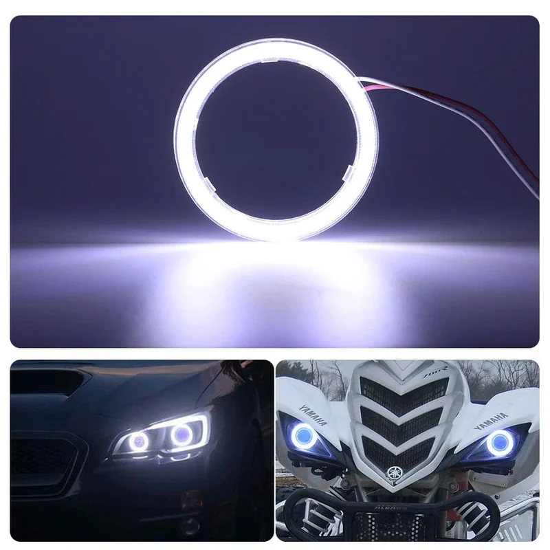 2PC 12-24V COB Led Halo-Ring Angel Eyes für Auto Motorrad Kreisförmige Led Licht Ring 70mm 80mm 90mm Tagfahrlicht Scheinwerfer Buld