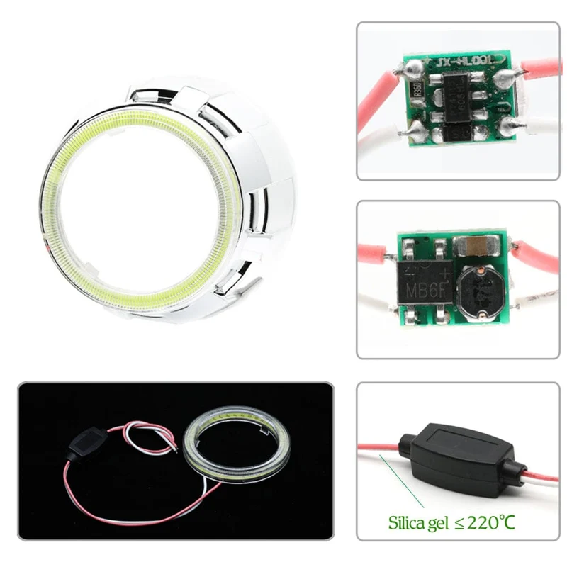 2PC 12-24V COB Led Halo-Ring Angel Eyes für Auto Motorrad Kreisförmige Led Licht Ring 70mm 80mm 90mm Tagfahrlicht Scheinwerfer Buld