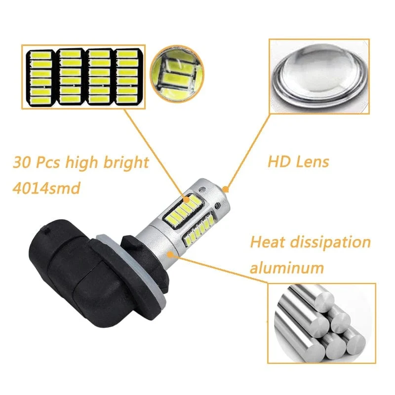 2x 881 H27 Led-lampe 30 4014smd Auto Nebel Lichter Fahren Tagfahrlicht Lampe Autos Glühbirnen Super Helle Auto Glühbirnen weiß H27W/2