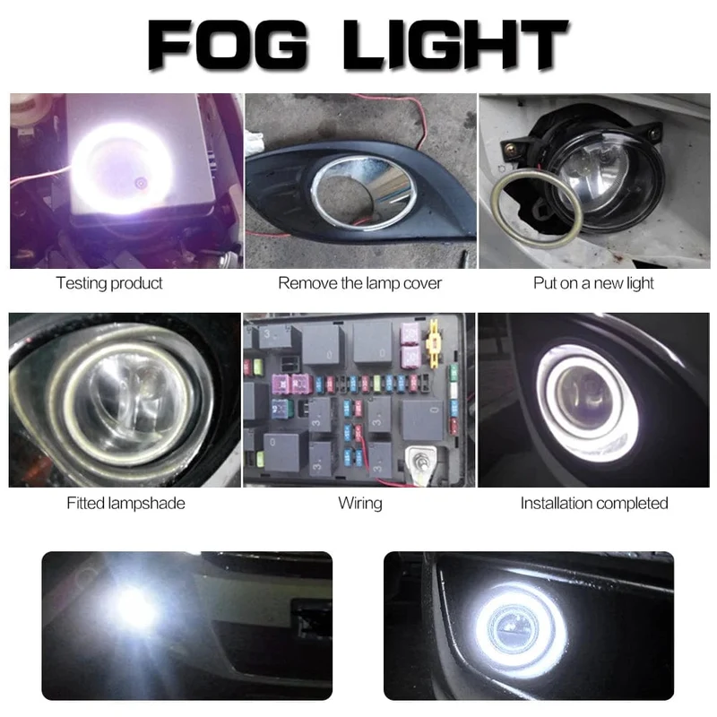 COB LED Scheinwerfer Angel Eyes Birne Halo Ring Lampe Auto Tagfahrlicht DRL Nebelscheinwerfer DC 12V Styling Licht Dekorative Lichter