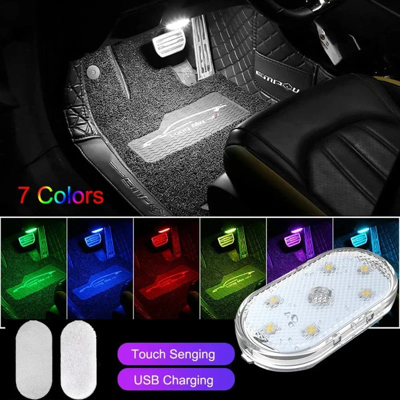 Neue Auto LED Touch Lichter Drahtlose Innen Licht Magnetische Auto Tür Licht Dach Decke Lampe Lesen Lampe USB Aufladbare 5V