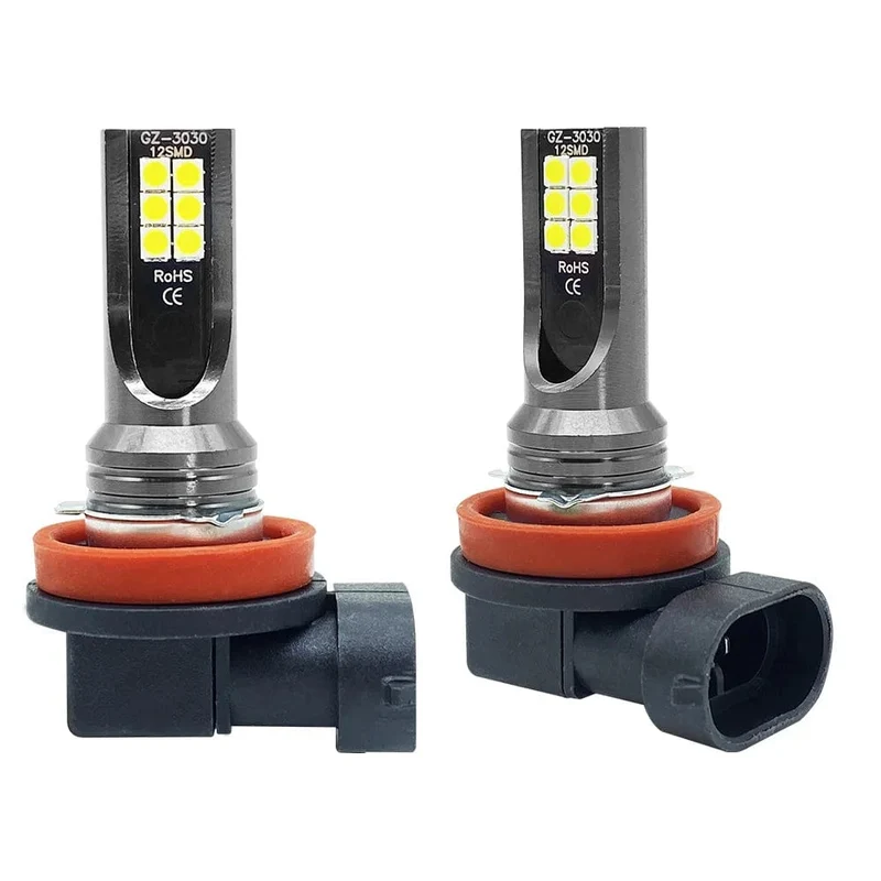 2Pcs Neue H8 H16 JP Led H11 9005 HB3 9006 HB4 3030 12SMD Auto LED Nebel Licht Lampen 6000K weiß Auto Lampe Tagfahrlicht 12000LM