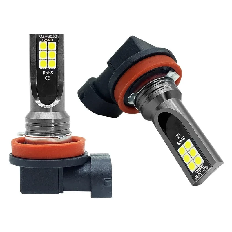 2Pcs Neue H8 H16 JP Led H11 9005 HB3 9006 HB4 3030 12SMD Auto LED Nebel Licht Lampen 6000K weiß Auto Lampe Tagfahrlicht 12000LM