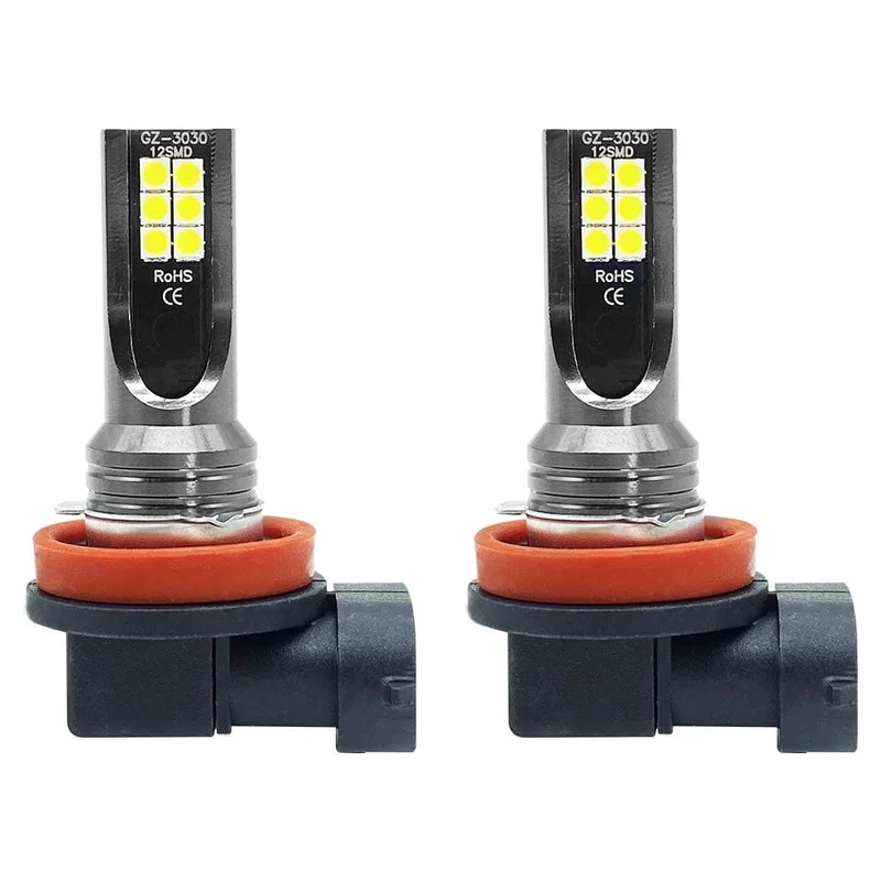 2Pcs Neue H8 H16 JP Led H11 9005 HB3 9006 HB4 3030 12SMD Auto LED Nebel Licht Lampen 6000K weiß Auto Lampe Tagfahrlicht 12000LM