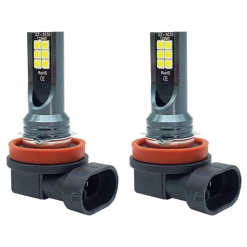 2Pcs Neue H8 H16 JP Led H11 9005 HB3 9006 HB4 3030 12SMD Auto LED Nebel Licht Lampen 6000K weiß Auto Lampe Tagfahrlicht 12000LM