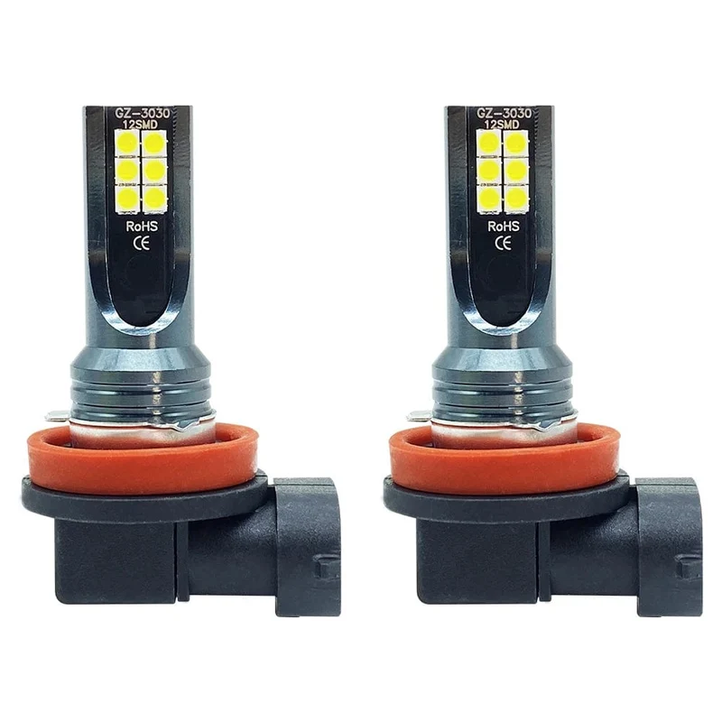 2Pcs Neue H8 H16 JP Led H11 9005 HB3 9006 HB4 3030 12SMD Auto LED Nebel Licht Lampen 6000K weiß Auto Lampe Tagfahrlicht 12000LM