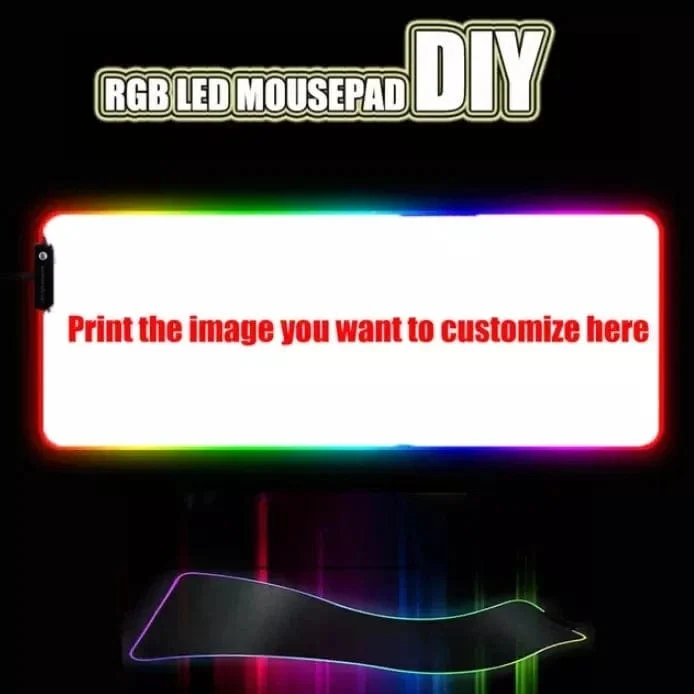 DIY Personalisiertes Mauspad LED-Beleuchtung Großes Gaming-Mauspad RGB-Beleuchtung Laptop-Schreibtischmatte Gummi-Gamer-Pad Teppich