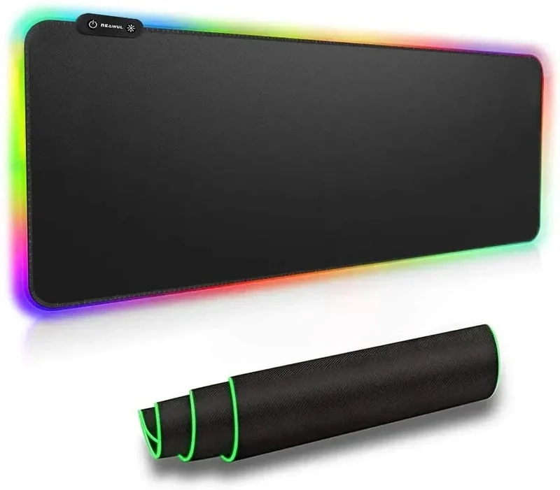 DIY Personalisiertes Mauspad LED-Beleuchtung Großes Gaming-Mauspad RGB-Beleuchtung Laptop-Schreibtischmatte Gummi-Gamer-Pad Teppich