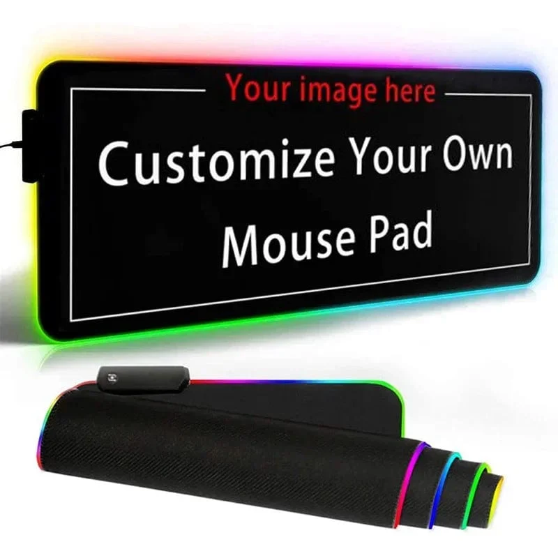 DIY Personalisiertes Mauspad LED-Beleuchtung Großes Gaming-Mauspad RGB-Beleuchtung Laptop-Schreibtischmatte Gummi-Gamer-Pad Teppich