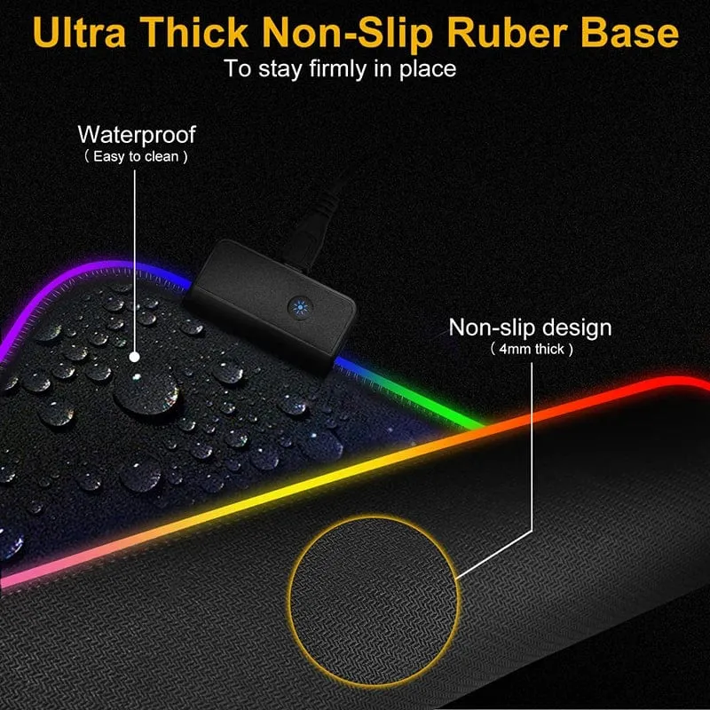 DIY Personalisiertes Mauspad LED-Beleuchtung Großes Gaming-Mauspad RGB-Beleuchtung Laptop-Schreibtischmatte Gummi-Gamer-Pad Teppich