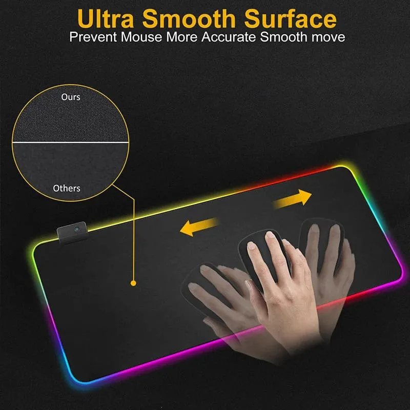 DIY Personalisiertes Mauspad LED-Beleuchtung Großes Gaming-Mauspad RGB-Beleuchtung Laptop-Schreibtischmatte Gummi-Gamer-Pad Teppich