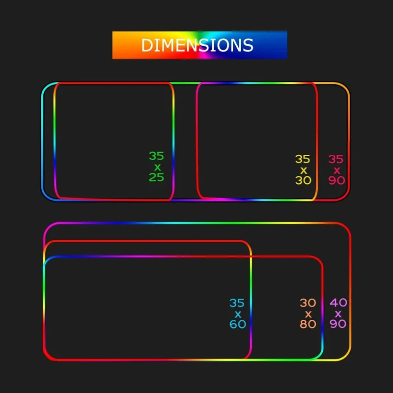 DIY Personalisiertes Mauspad LED-Beleuchtung Großes Gaming-Mauspad RGB-Beleuchtung Laptop-Schreibtischmatte Gummi-Gamer-Pad Teppich