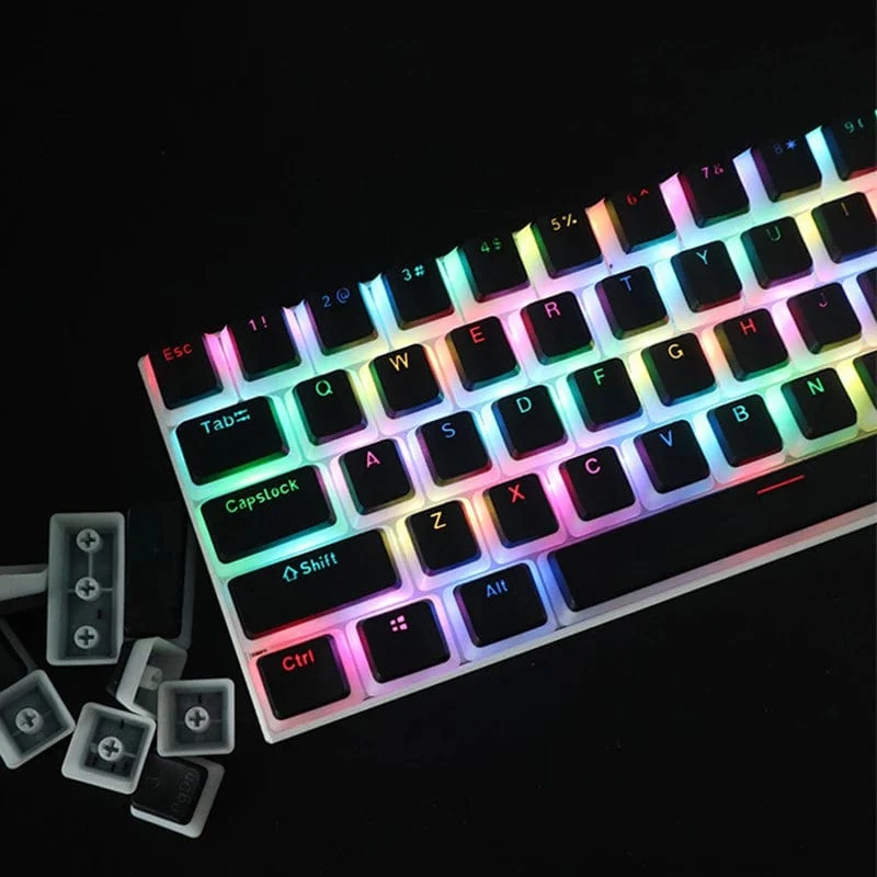 104 Tasten PBT Pudding Tastenkappe Zweifarbige Injektion OEM Profil DIY Tastenkappen für Gateron Cherry MX Switch Mechanische Gaming-Tastatur