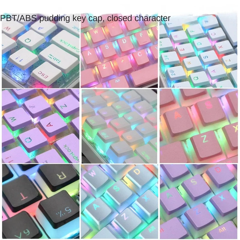 104 Tasten PBT Pudding Tastenkappe Zweifarbige Injektion OEM Profil DIY Tastenkappen für Gateron Cherry MX Switch Mechanische Gaming-Tastatur