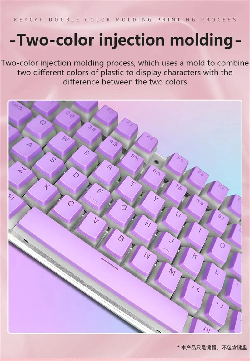 104 Tasten PBT Pudding Tastenkappe Zweifarbige Injektion OEM Profil DIY Tastenkappen für Gateron Cherry MX Switch Mechanische Gaming-Tastatur