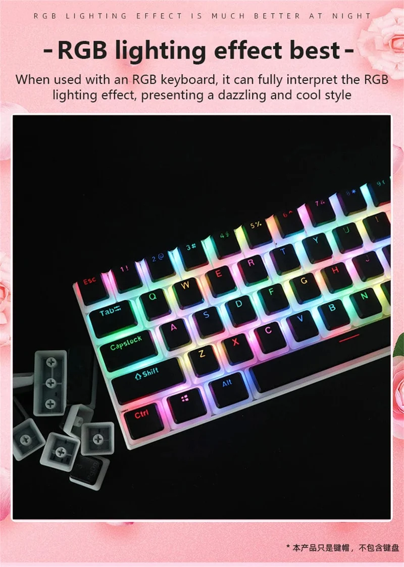 104 Tasten PBT Pudding Tastenkappe Zweifarbige Injektion OEM Profil DIY Tastenkappen für Gateron Cherry MX Switch Mechanische Gaming-Tastatur
