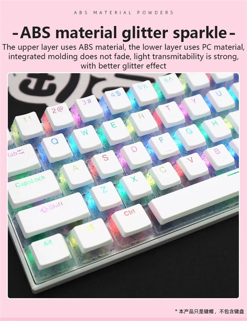 104 Tasten PBT Pudding Tastenkappe Zweifarbige Injektion OEM Profil DIY Tastenkappen für Gateron Cherry MX Switch Mechanische Gaming-Tastatur