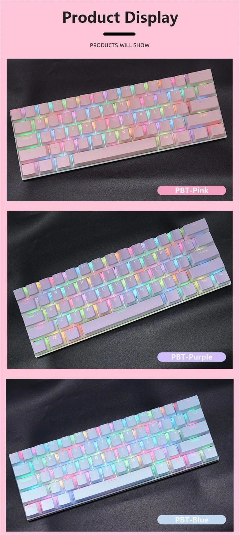 104 Tasten PBT Pudding Tastenkappe Zweifarbige Injektion OEM Profil DIY Tastenkappen für Gateron Cherry MX Switch Mechanische Gaming-Tastatur