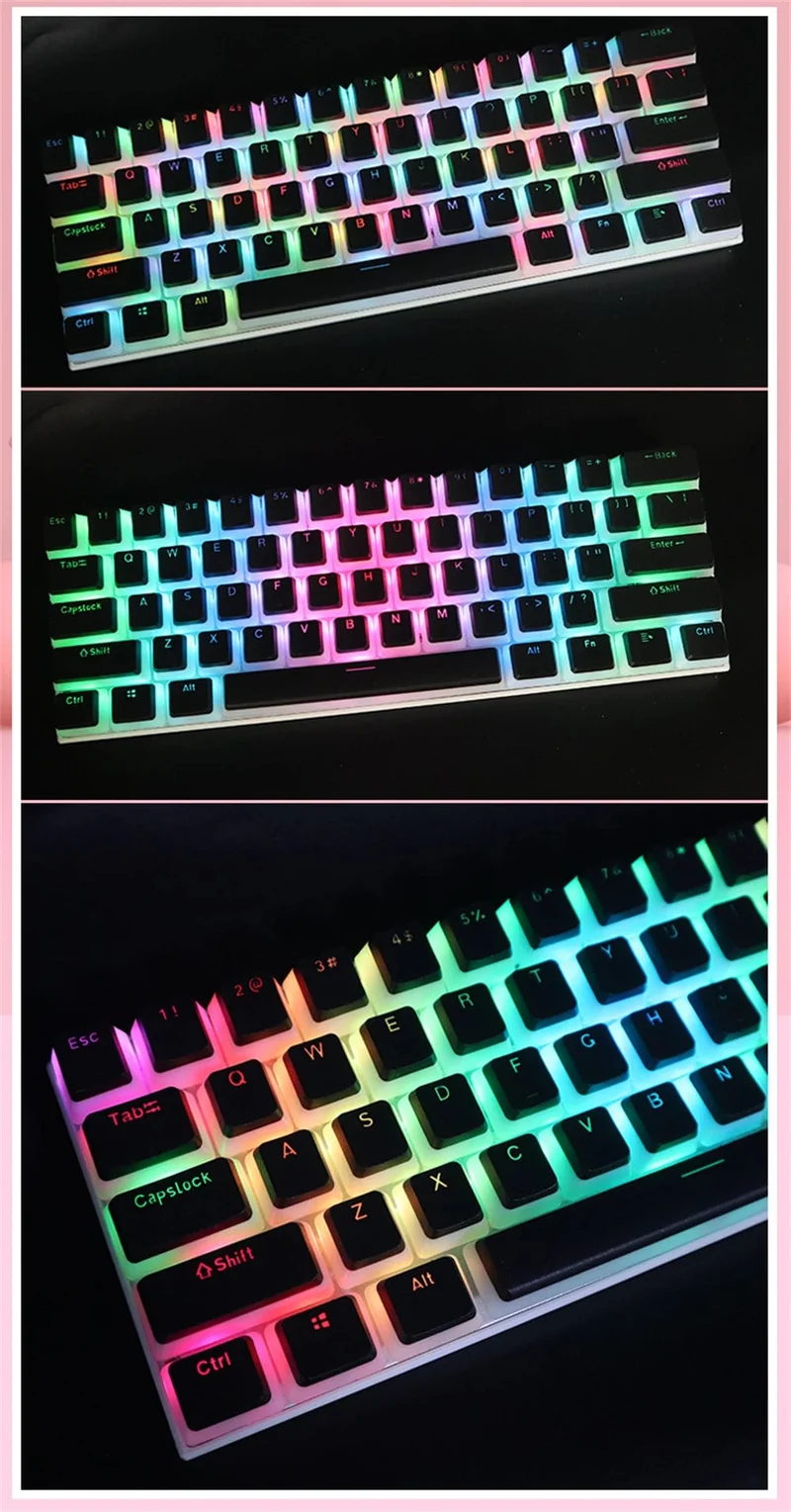104 Tasten PBT Pudding Tastenkappe Zweifarbige Injektion OEM Profil DIY Tastenkappen für Gateron Cherry MX Switch Mechanische Gaming-Tastatur