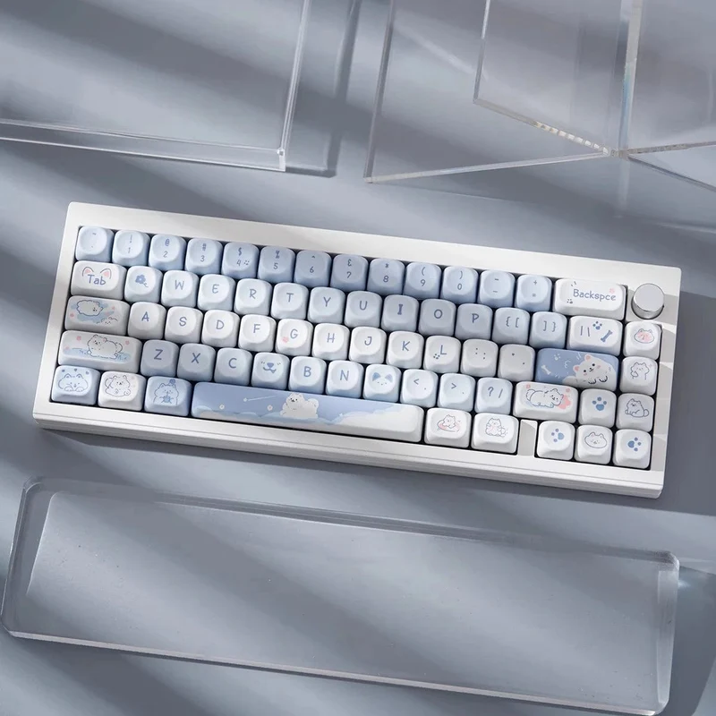 95 Tasten/Set Tastenkappen Cartoon Welpe Katze Kitty MOA Profil PBT für DIY benutzerdefinierte mechanische Gaming-Tastatur Tastenkappen Farbsublimation