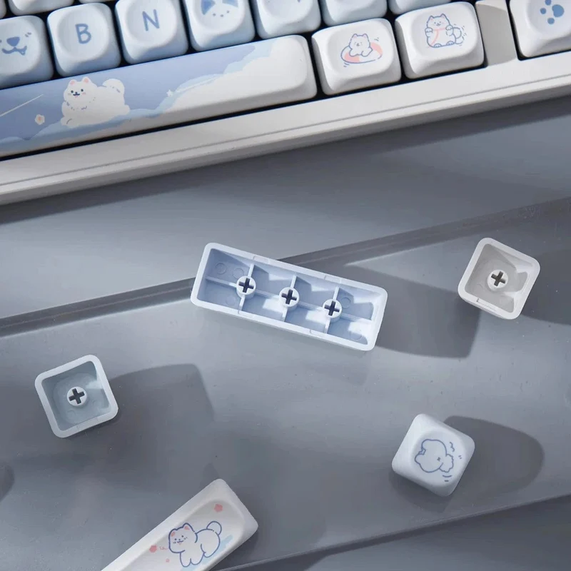 95 Tasten/Set Tastenkappen Cartoon Welpe Katze Kitty MOA Profil PBT für DIY benutzerdefinierte mechanische Gaming-Tastatur Tastenkappen Farbsublimation