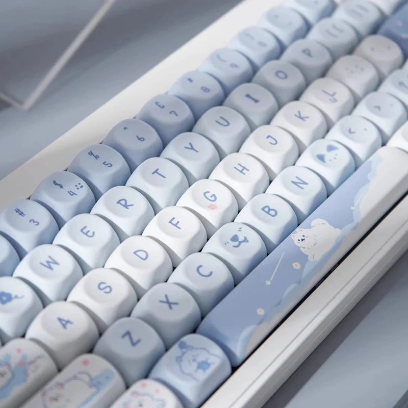 95 Tasten/Set Tastenkappen Cartoon Welpe Katze Kitty MOA Profil PBT für DIY benutzerdefinierte mechanische Gaming-Tastatur Tastenkappen Farbsublimation