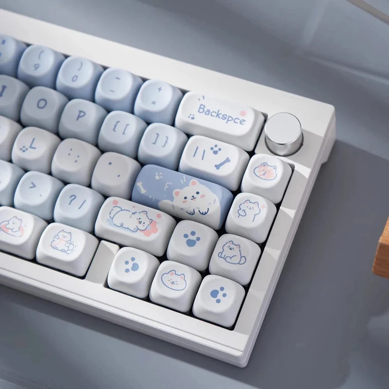 95 Tasten/Set Tastenkappen Cartoon Welpe Katze Kitty MOA Profil PBT für DIY benutzerdefinierte mechanische Gaming-Tastatur Tastenkappen Farbsublimation