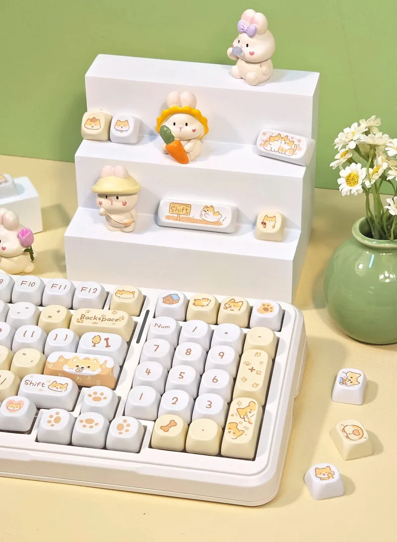 95 Tasten/Set Tastenkappen Cartoon Welpe Katze Kitty MOA Profil PBT für DIY benutzerdefinierte mechanische Gaming-Tastatur Tastenkappen Farbsublimation