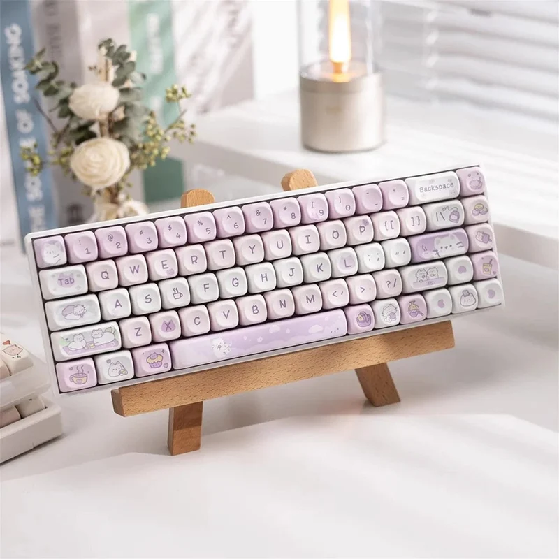 95 Tasten/Set Tastenkappen Cartoon Welpe Katze Kitty MOA Profil PBT für DIY benutzerdefinierte mechanische Gaming-Tastatur Tastenkappen Farbsublimation
