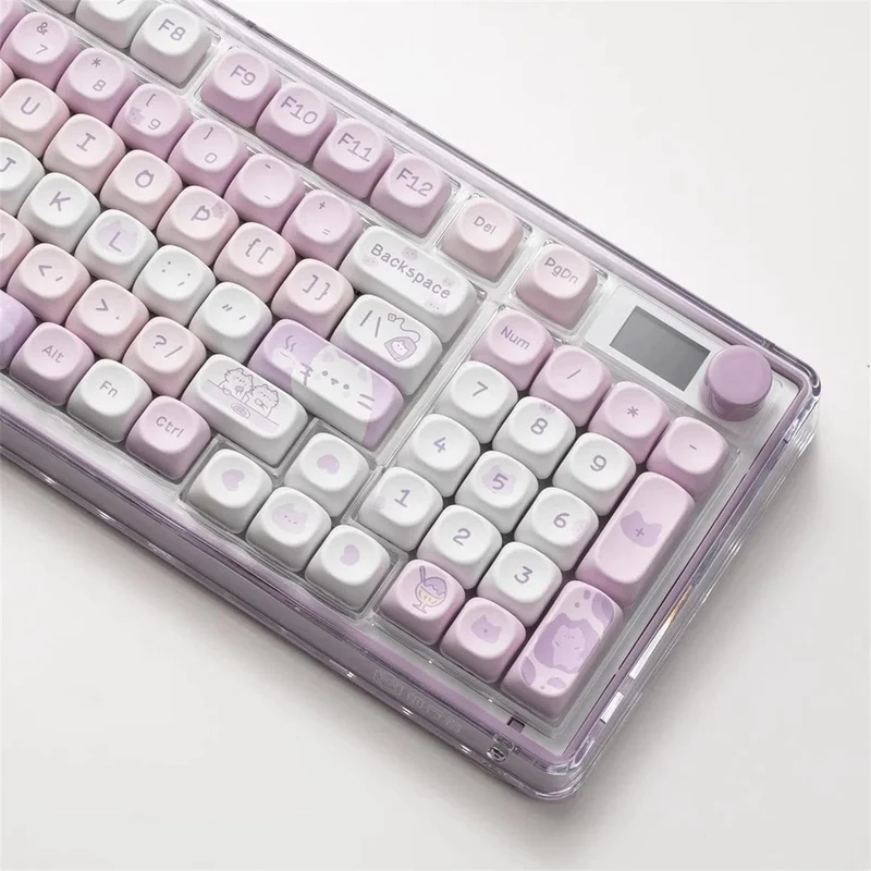 95 Tasten/Set Tastenkappen Cartoon Welpe Katze Kitty MOA Profil PBT für DIY benutzerdefinierte mechanische Gaming-Tastatur Tastenkappen Farbsublimation