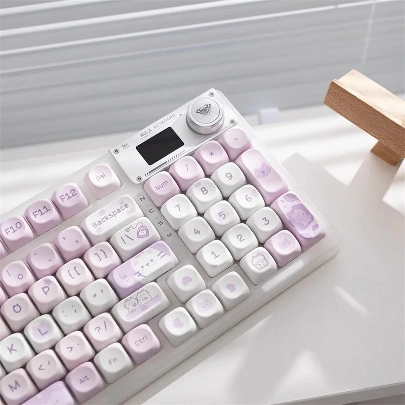 95 Tasten/Set Tastenkappen Cartoon Welpe Katze Kitty MOA Profil PBT für DIY benutzerdefinierte mechanische Gaming-Tastatur Tastenkappen Farbsublimation