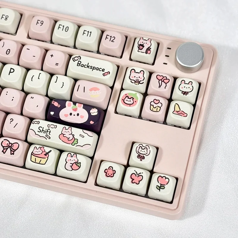 95 Tasten/Set Tastenkappen Cartoon Welpe Katze Kitty MOA Profil PBT für DIY benutzerdefinierte mechanische Gaming-Tastatur Tastenkappen Farbsublimation