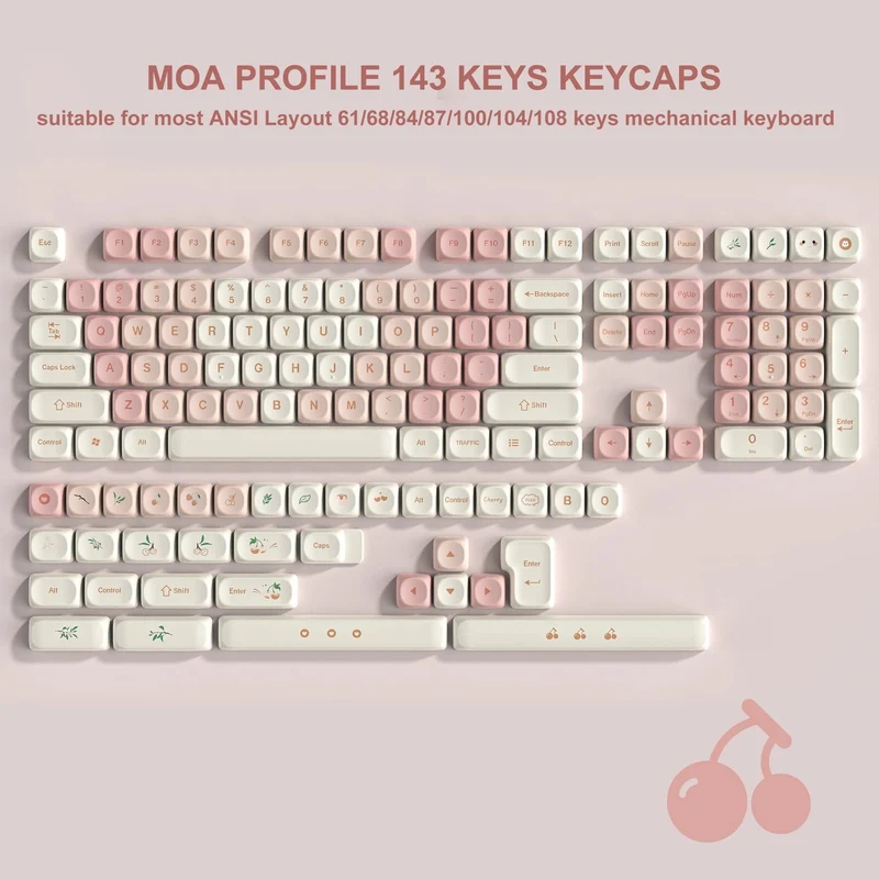 142 Tasten Bow PBT Tastenkappen MOA Profil PBT Dye Sublimation DIY Tastenkappen für 61/87/104 Cherry MX Switch Gaming Mechanische Tastatur