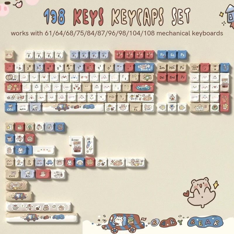 142 Tasten Bow PBT Tastenkappen MOA Profil PBT Dye Sublimation DIY Tastenkappen für 61/87/104 Cherry MX Switch Gaming Mechanische Tastatur