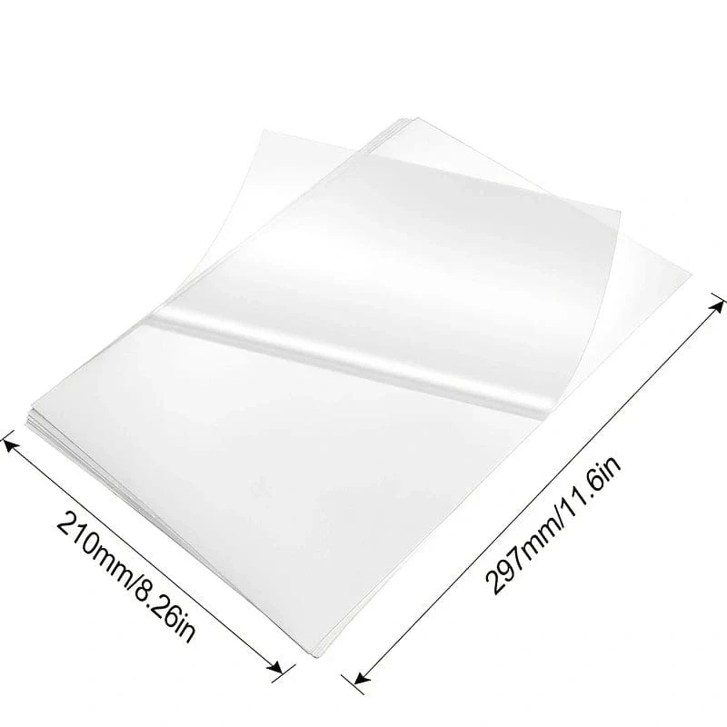 10 Blatt 100 % transparentes Vinyl-Aufkleberpapier, A4, Etikettenaufkleber für Tintenstrahldrucker, kein wasserdichtes DIY, klares, glänzendes Klebepapier