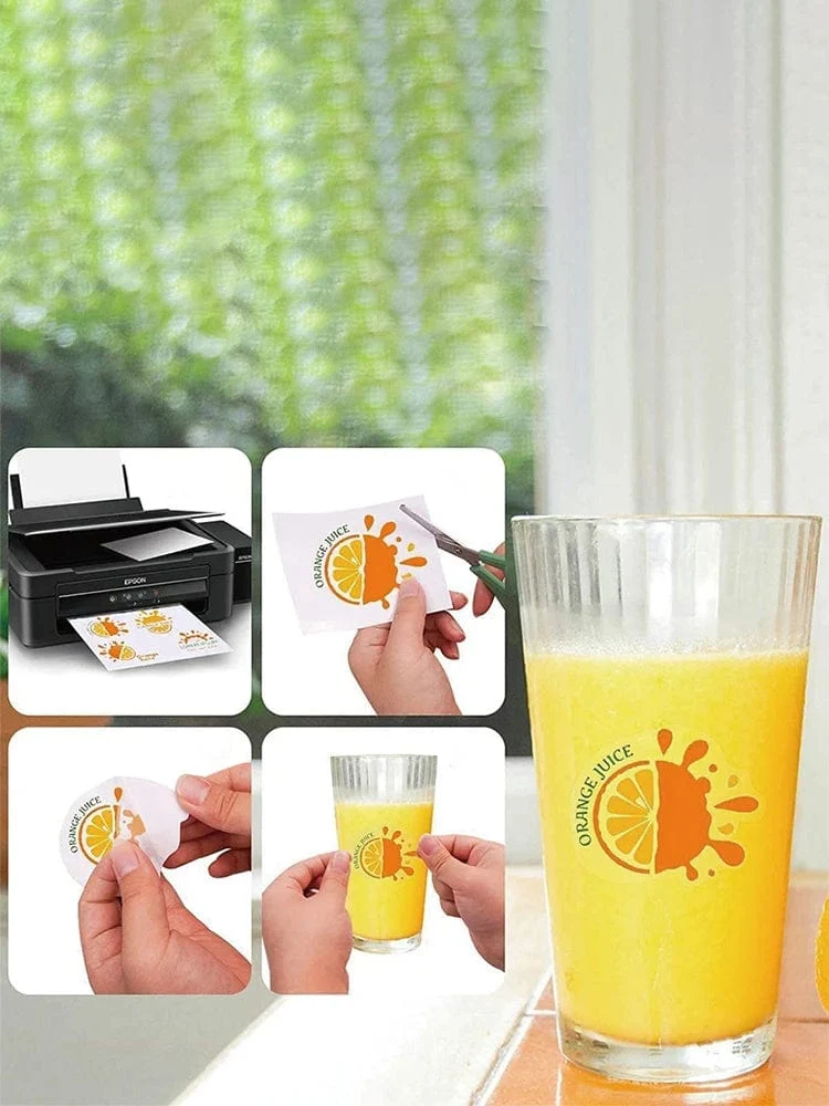 10 Blatt 100 % transparentes Vinyl-Aufkleberpapier, A4, Etikettenaufkleber für Tintenstrahldrucker, kein wasserdichtes DIY, klares, glänzendes Klebepapier