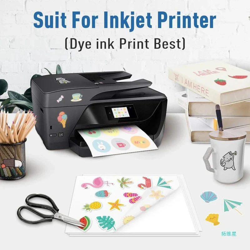 10 Stück 100 % transparentes, wasserdichtes, transparentes, bedruckbares Vinyl-Aufkleberpapier im A4-Format für Tintenstrahldrucker, klares Vinyl-Etiketten-Kopierpapier