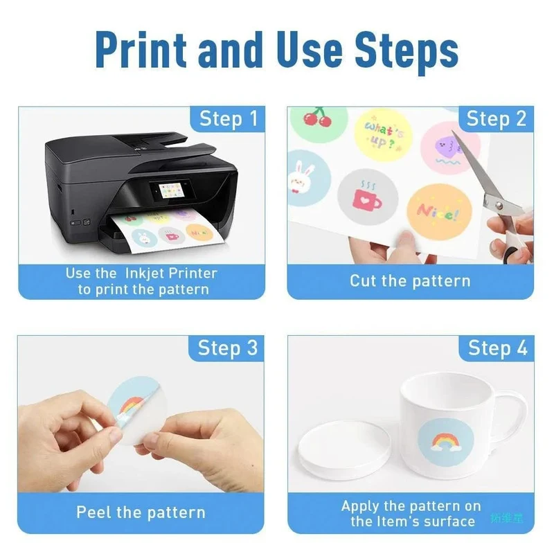 10 Stück 100 % transparentes, wasserdichtes, transparentes, bedruckbares Vinyl-Aufkleberpapier im A4-Format für Tintenstrahldrucker, klares Vinyl-Etiketten-Kopierpapier