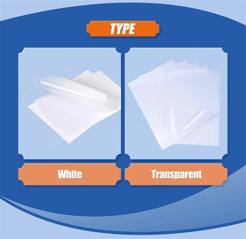 10 Stück 100 % transparentes, wasserdichtes, transparentes, bedruckbares Vinyl-Aufkleberpapier im A4-Format für Tintenstrahldrucker, klares Vinyl-Etiketten-Kopierpapier