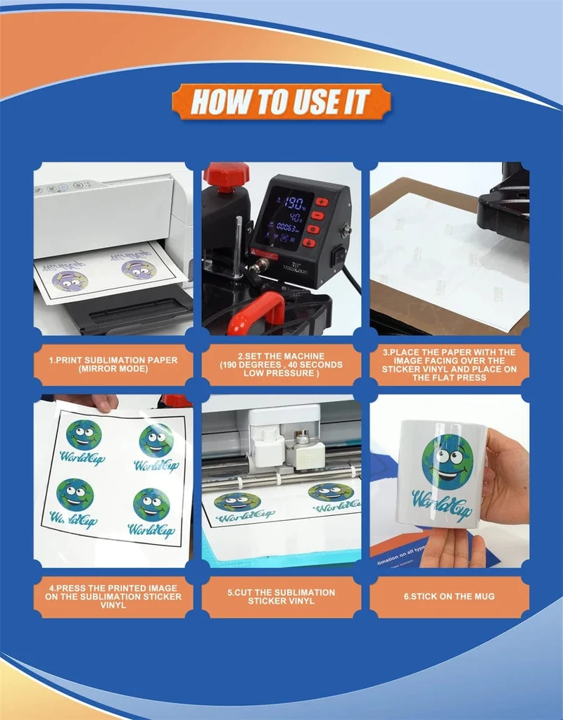 10 Stück 100 % transparentes, wasserdichtes, transparentes, bedruckbares Vinyl-Aufkleberpapier im A4-Format für Tintenstrahldrucker, klares Vinyl-Etiketten-Kopierpapier