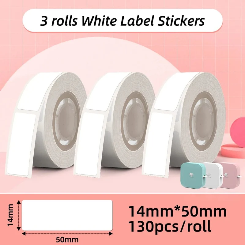 Weißes Etikettenband für Phomemo Q30-Druckerpapier, 3 Rollen, Etikettenaufkleber-Papierrolle für Phomemo Labeller Q30 D30-Etikettendrucker