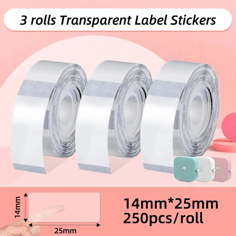 Weißes Etikettenband für Phomemo Q30-Druckerpapier, 3 Rollen, Etikettenaufkleber-Papierrolle für Phomemo Labeller Q30 D30-Etikettendrucker