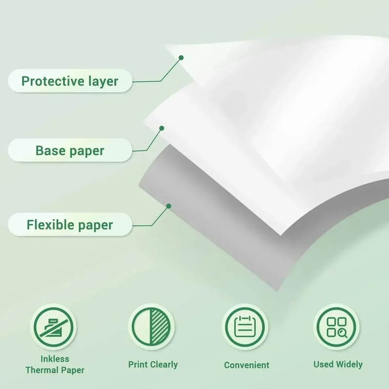 3er-Pack Phomemo selbstklebendes transparentes Thermopapier, klares selbstklebendes Thermo-Aufkleberpapier für M04S/M04AS Bluetooth-Drucker, 110 mm x 3.5 m
