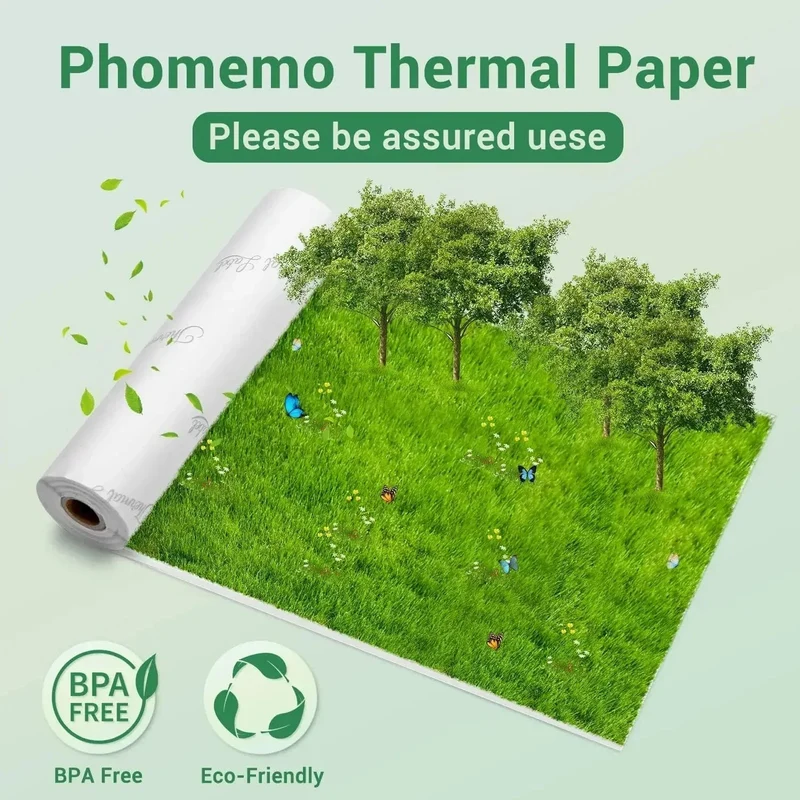 3er-Pack Phomemo selbstklebendes transparentes Thermopapier, klares selbstklebendes Thermo-Aufkleberpapier für M04S/M04AS Bluetooth-Drucker, 110 mm x 3.5 m