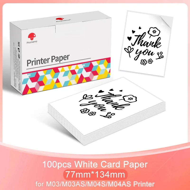 3er-Pack Phomemo selbstklebendes transparentes Thermopapier, klares selbstklebendes Thermo-Aufkleberpapier für M04S/M04AS Bluetooth-Drucker, 110 mm x 3.5 m