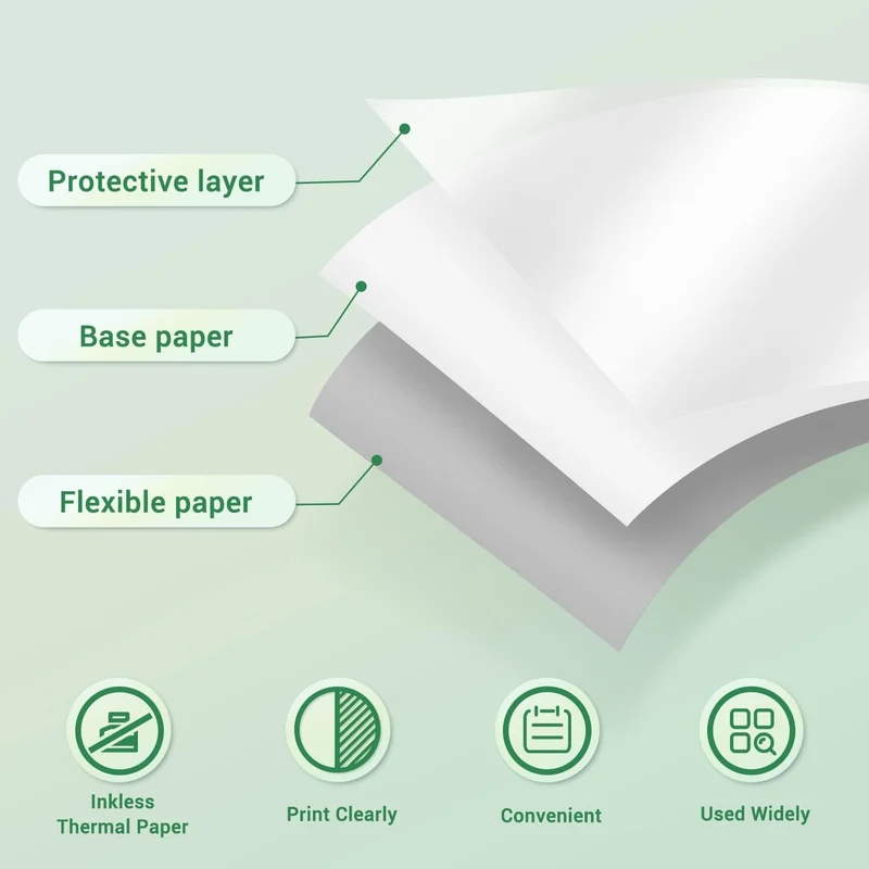 3er-Pack Phomemo selbstklebendes transparentes Thermopapier, klares selbstklebendes Thermo-Aufkleberpapier für M04S/M04AS Bluetooth-Drucker, 110 mm x 3.5 m