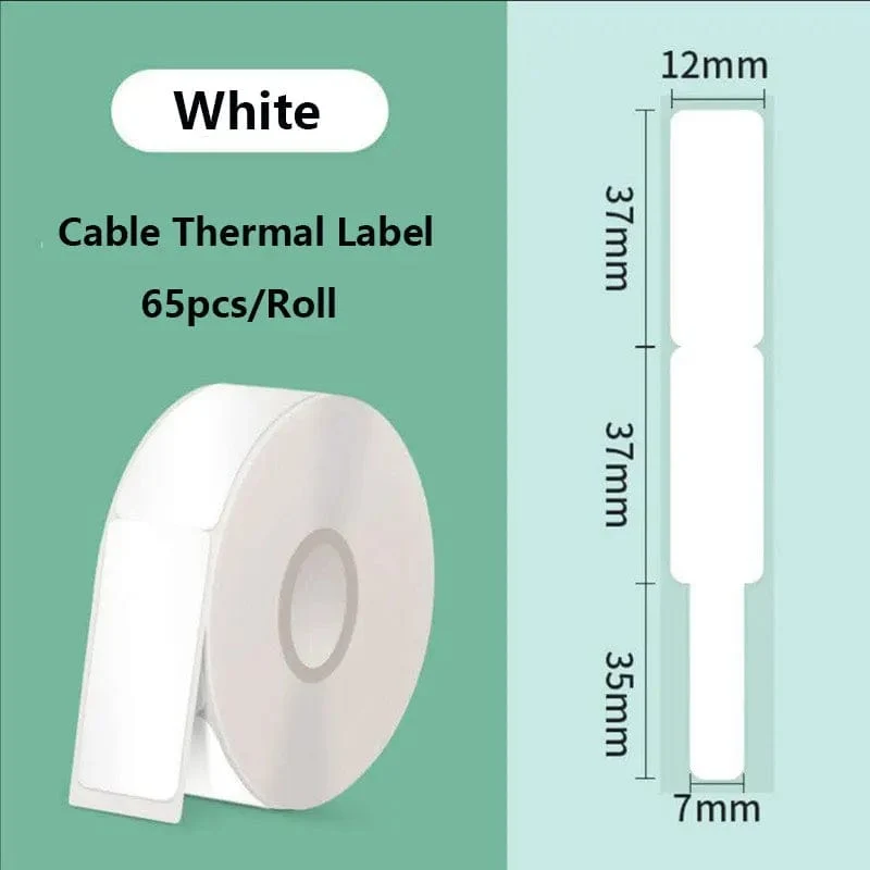 Wasserdichte, kratzfeste Kabel-Thermoetikettenaufkleber für den tragbaren Drucker Phomemo D30 Marklife P15, selbstklebendes Papier