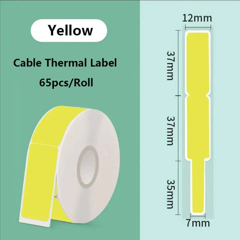 Wasserdichte, kratzfeste Kabel-Thermoetikettenaufkleber für den tragbaren Drucker Phomemo D30 Marklife P15, selbstklebendes Papier