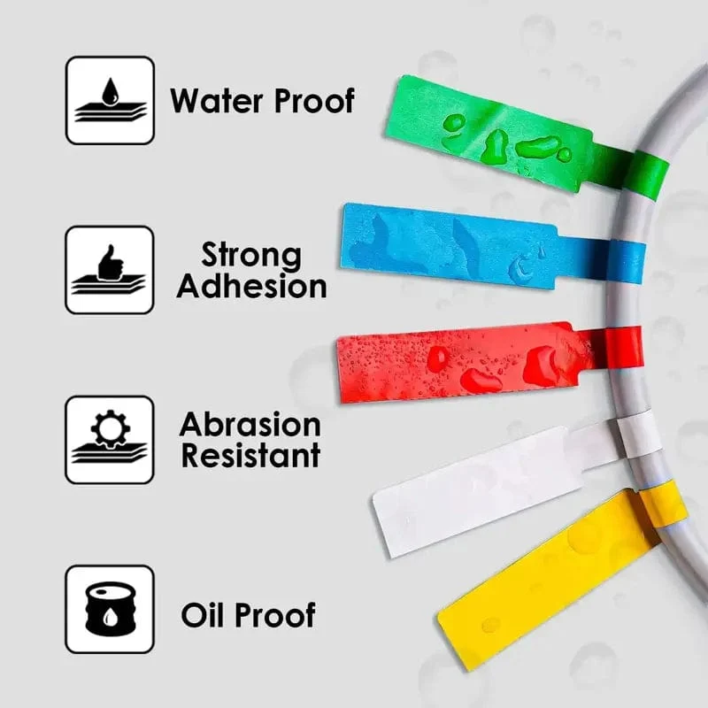 Wasserdichte, kratzfeste Kabel-Thermoetikettenaufkleber für den tragbaren Drucker Phomemo D30 Marklife P15, selbstklebendes Papier