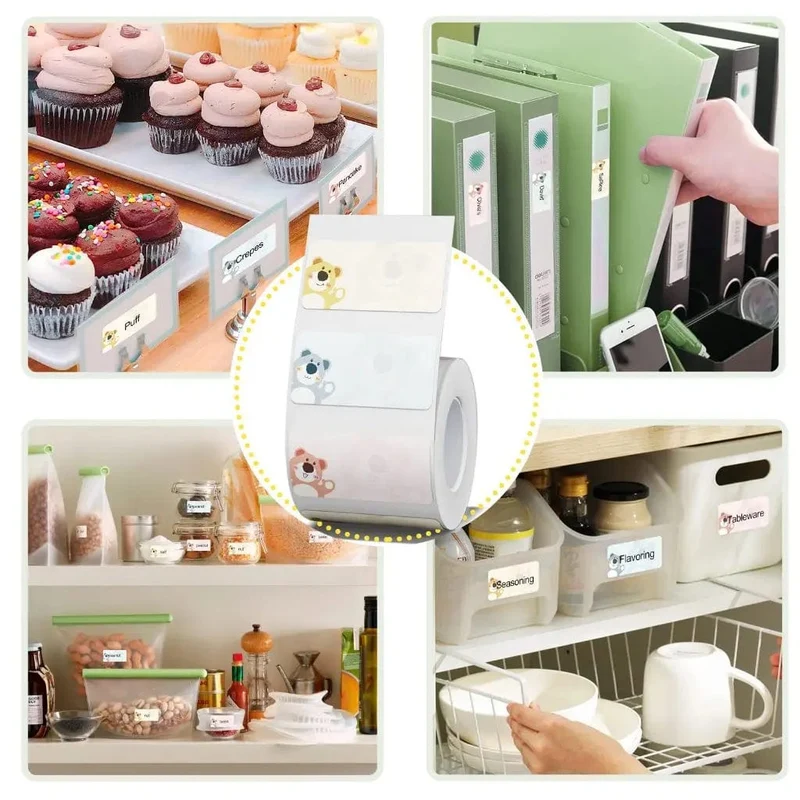 Niimbot B21/B1/B3S Thermo-Etikettenaufkleberpapier, bedruckbar, weiß, 20–50 mm Breite, Kleidungsetikett, Warenpreis, Lebensmittel, selbstklebend